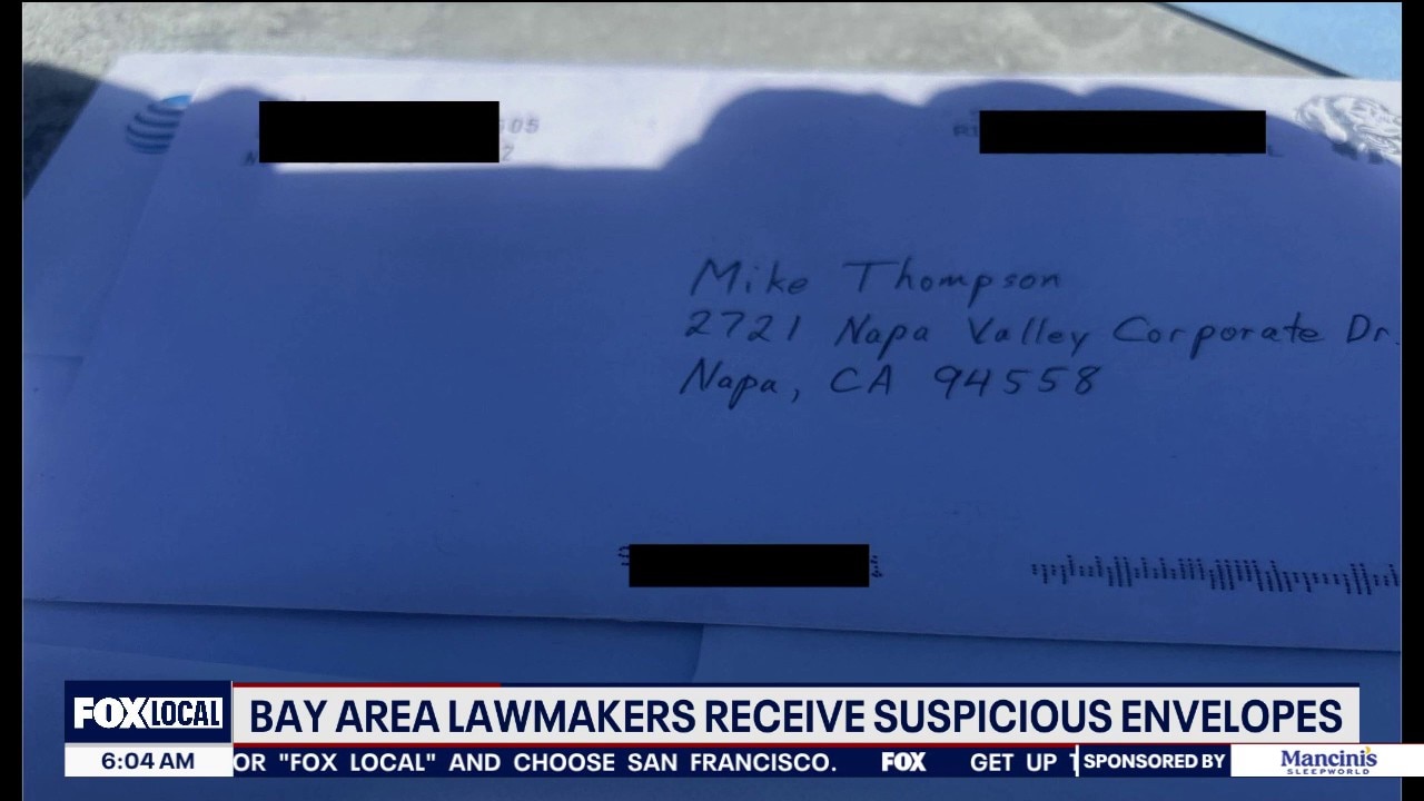 Bay Area lawmakers receive suspicious envelopes — KTVU FOX 2 Bay Area, Santa Cruz Community news